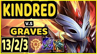 KINDRED vs GRAVES - QUADRAKILL 13/2/3 KDA JUNGLE CHALLENGER GAMEPLAY - KR