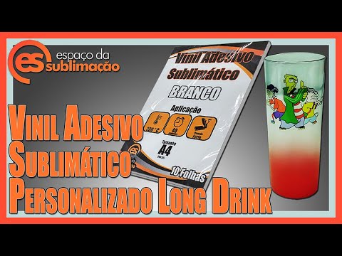 Vinil Adesivo Sublimático Personalizado Long Drink