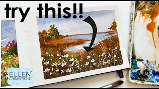 Try this technique in your sketchbook for landscapes