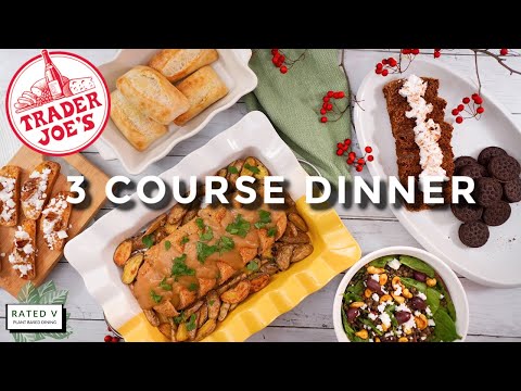 TRADER JOES HOLIDAY DINNER | 3 COURSE VEGAN TURKEY...