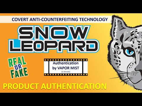 Product Authentication by Vapor Mist Video - SNOWLEOPARD Covert Anti-counterfeiting Technology.
