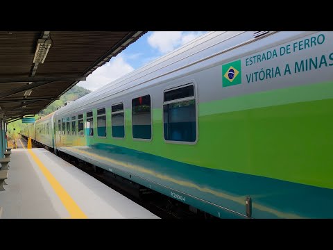 🚂 Trem de passageiros P002 da EFVM partindo de Nova Era rumo a Vitória (ES)