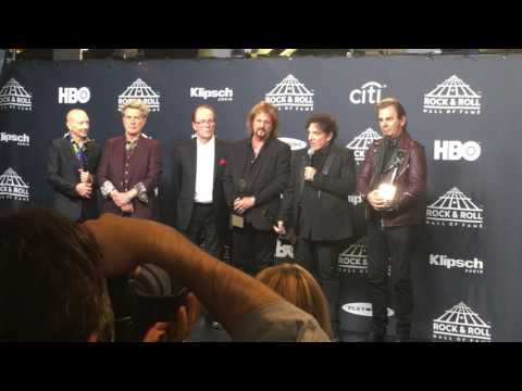 Journey speaks backstage at 2017 Rock Hall induction