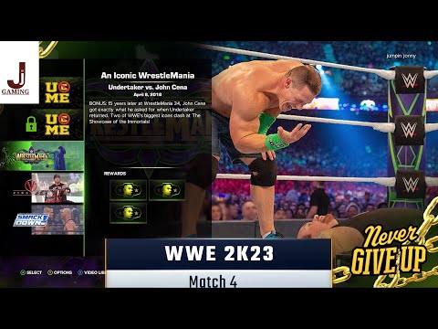 WWE 2K23 Showcase match 4 complete all objectives Wrestlemania Undertaker VS John Cena