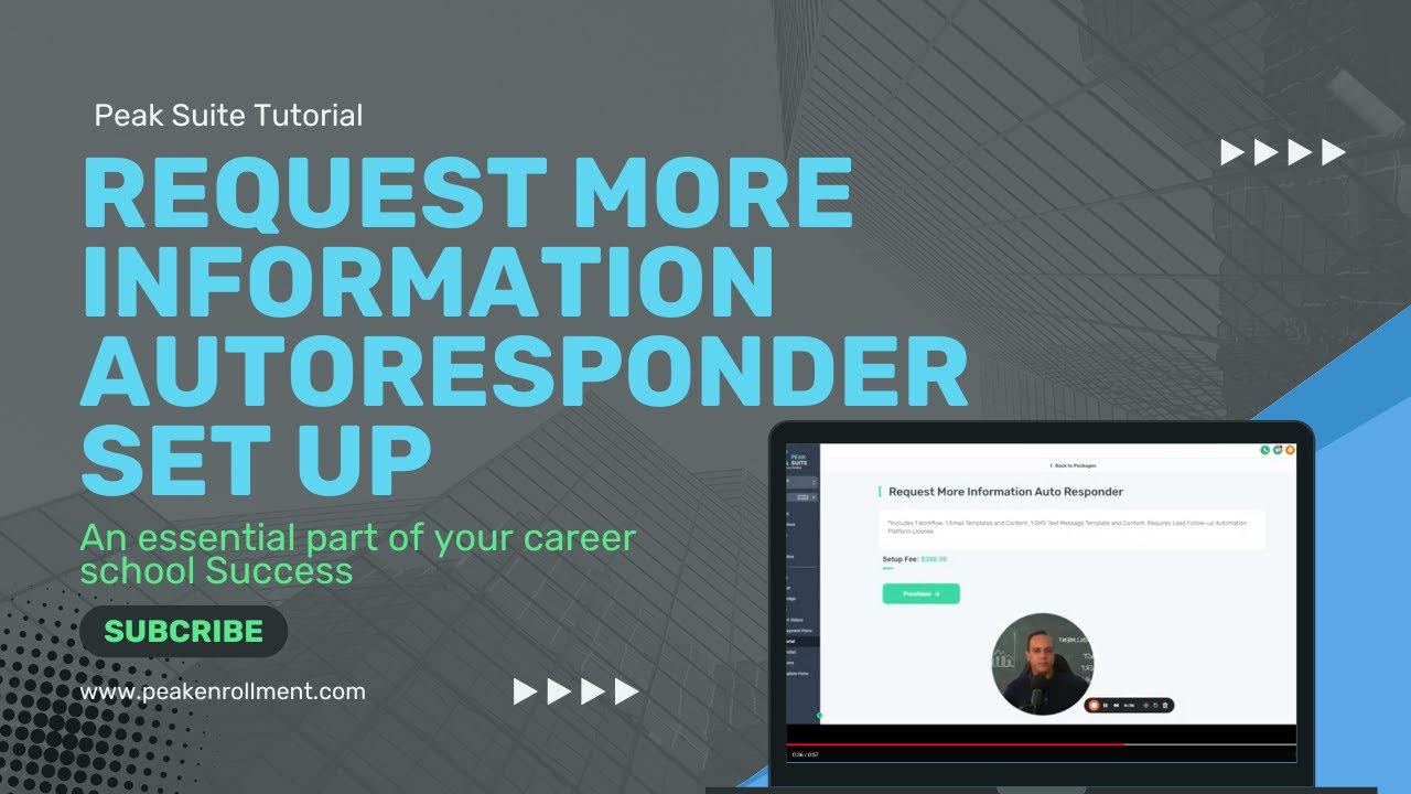 Request More Information Auto Responder Set-Up in Peak Suite