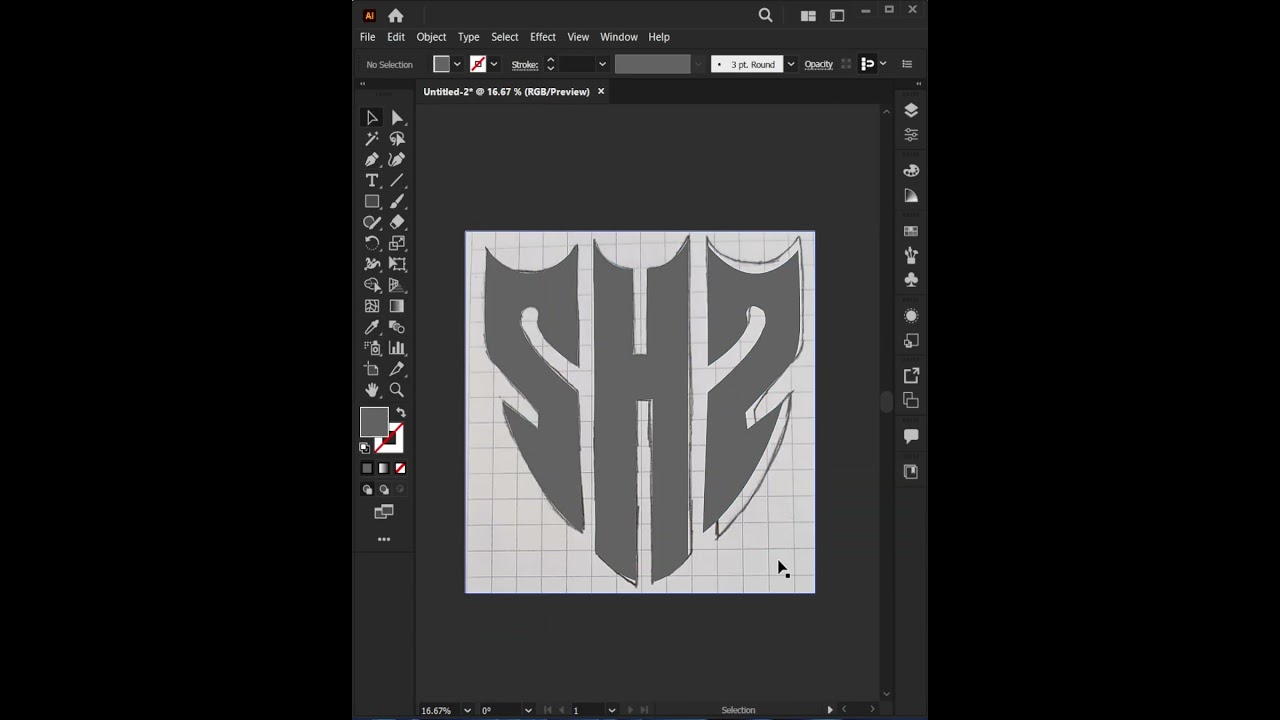 PREMIUM 3 LETTERS SHEILD MONOGRAM LOGO DESIGN IN ADOBE ILLUSTRATOR #adobeillustrator #logodesigner.