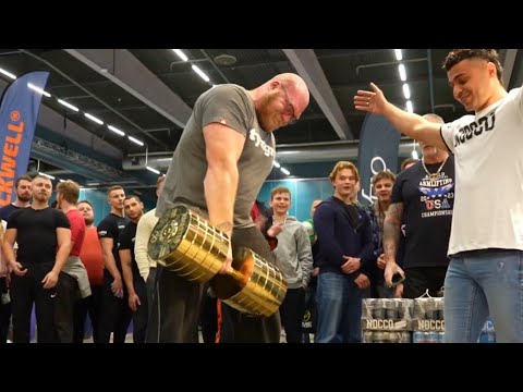Original video of the Golden Dumbbell Challenge 160 kg 😨