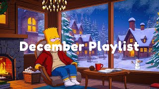 December Playlist 🌨️Fireplace Lo-Fi Hip Hop Mix | Relaxing Music in Cozy Cabin for Stress Relief