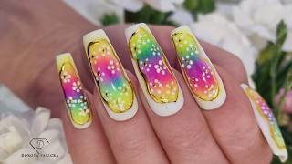 Rainbow ombre aura nails hack. Simple begginer friendly nail art