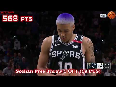 Jeremy Sochan 600 points NBA MILESTONE 2022/23 All Actions debut season Full highlights