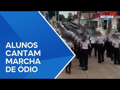 Estudantes de colégio militar cantam palavras de ódio durante marcha guiada por PM: 'Se eu não te matar, vou te prender'