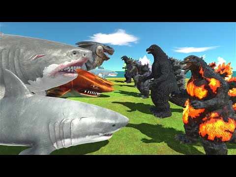 Mutant Megalodon Team vs Godzilla Evolve Team - ARBS
