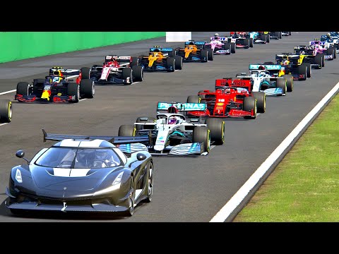 Koenigsegg Jesko Jet Engine vs F1 2020 Cars at Monza