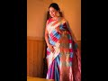 Extraordinary Firozi and Purple Soft Silk Saree With Desultory Blouse Piece