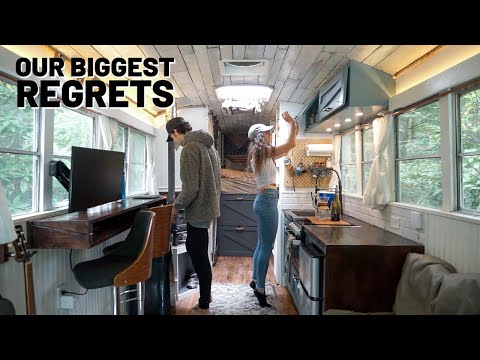 WHAT WE'D CHANGE ABOUT OUR TINY HOME | Bus Conversion Tips!!