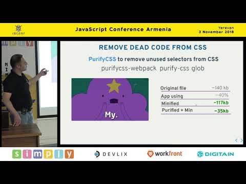 Optimizing bundle with WebPack and Code Splitting by Arnold Dadayan (Arm) | JS Conf Armenia 2018
