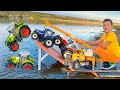 Darius Rescues Tractors From Water With An Excavator Helping Team And Other Useful Stories For Kids