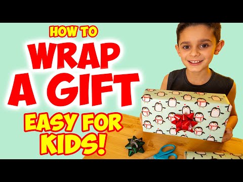 How to WRAP A GIFT!! - (Easy for Kids!)