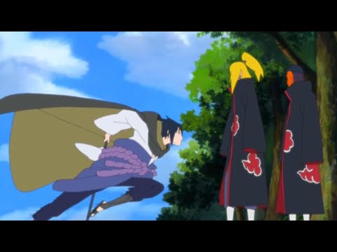 Sasuke vs Deidara and Tobi Eng Sub