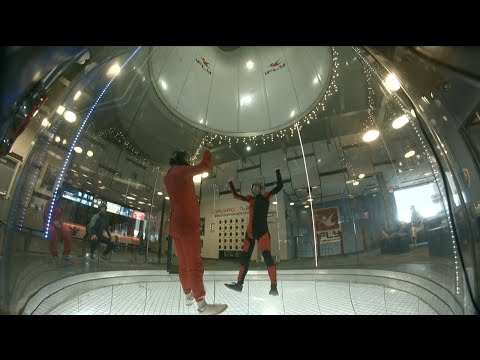 Indoor skydiving: sit fly hops (Nick 46)