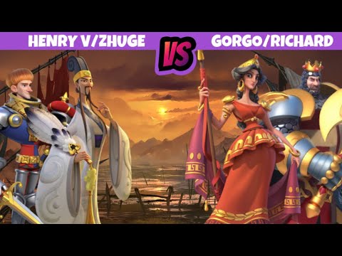 Henry V/Zhuge Liang (Rally) vs. Gorgo/Richard (Garrison) | Rise of Kingdoms Test