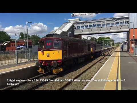 Harborough station light engines class 33s 33025 33029 West coast railway special first time 5/8/22
