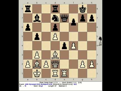 Zhao, Zong Yuan vs Uruci, Endrit | 45th Chess Olympiad 2024, Budapest Hungary