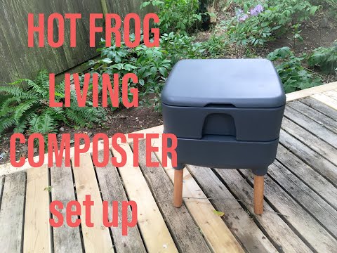 Hot Frog Living Composter set up and worm release