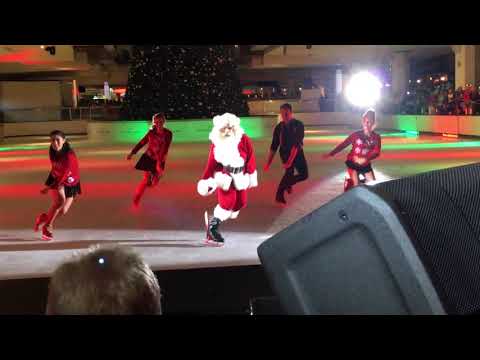 Backflip Santa-Galleria Houston xmas tree lighting 11/10/18