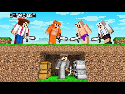 Minecraft Speedrunner vs Hunters with an IMPOSTER