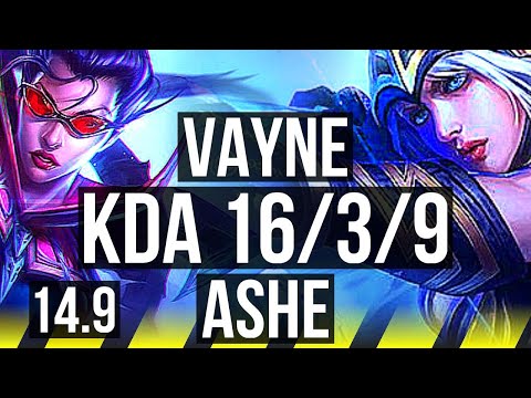 VAYNE & Lulu vs ASHE & Milio (ADC) | 16/3/9, Legendary | EUW Diamond | 14.9