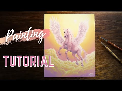How to paint a PEGASUS with acrylics | Easy Step by Step Tutorial