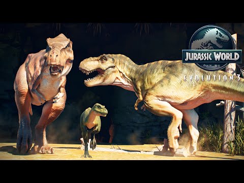 T-REX Buck, Doe and Junior Reunited in Jurassic World Evolution 3