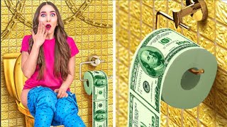 OMG! I BECAME RICH FOR 24 HOURS! || Living a Rich Life for 24 Hours By 123 GO! GOLD