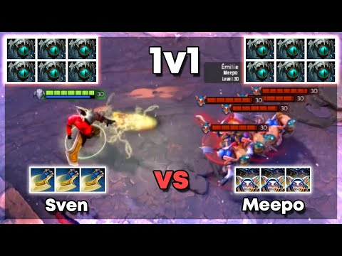 Sven vs Meepo with 6x Skadi - Dota 2 1v1