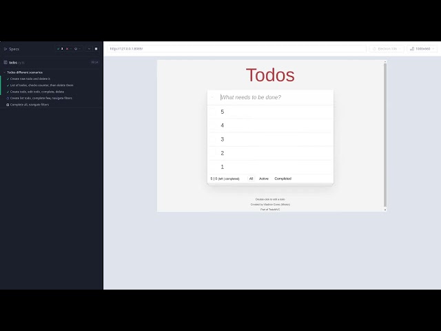 Example of how thing works in TodoMVC