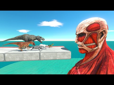 Dinosaurs and Animals Race | Who Can Jump Over Titans - Animal Revolt Battle Simulator