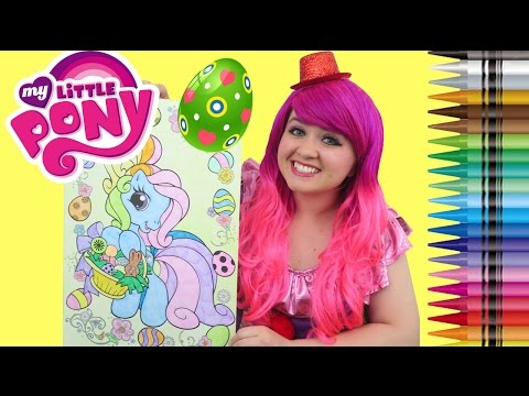 Coloring Rainbow Dash Easter Egg My Little Pony GIANT Coloring Book Page Crayons | KiMMi THE CLOWN Video