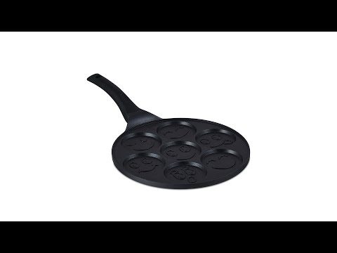 Poêle à pancakes souriants Noir - Aluminium - 46 x 6 x 27 cm