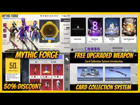 🔥50% DISCOUNT IN MYTHIC FORGE l FREE UPGRADABLE WEAPON IN CARD COLLECTION SYSTEM l 4.3 UPDATE BGMI