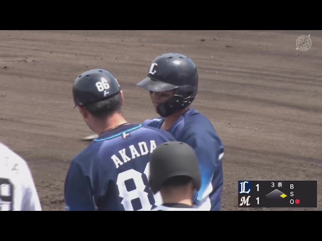 [Farm Game] The Lions 'Ryusei Sato hits a timely hit to the shortstop/third baseman position to bring the game back to square one! Chiba Lotte Marines vs. Saitama Seibu Lions May 7, 2025
