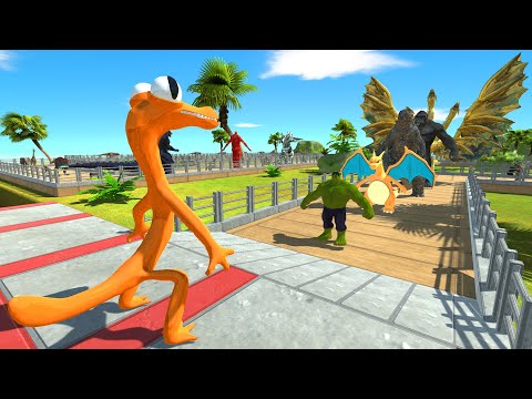 Rainbow Friend Orange Oasis Death Run - Animal Revolt Battle Simulator