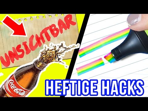 KRASSE BACK TO SCHOOL & UNI DIY HACKS im LIVE TEST! UNSICHTBARE Tinte, REGENBOGEN Textmarker
