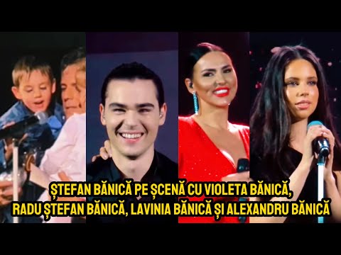 Ștefan Bănică pe scenă cu Violeta Bănică, Radu Ștefan Bănică, Lavinia Bănică și Alexandru Bănică