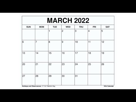 Printable March 2022 Calendar Templates with Holidays - Wiki Calendar