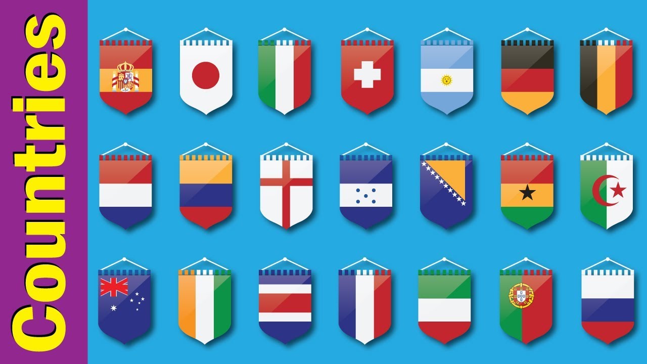 Learn Country Flags for Kids #3, Countries of the World, Flags of the World | Fun Kids English