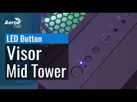 AEROCOOL PGS VISOR-G-BK-v1 ARGB Juodas Mid Tower PC dėklas video