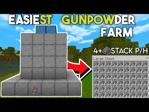 Easiest GUNPOWDER Farm in Minecraft Bedrock 1.20!