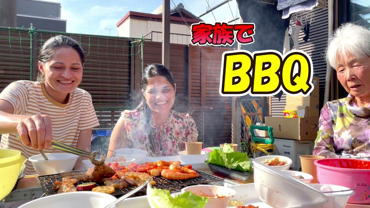 家族で畑へ、その後みんなでBBQ【ケンイチロウ抜き】