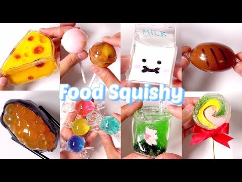 음식 🥛📍🧀🍣🌭🍭🧋🍬 말랑이 모아보기 - DIY Food Squishy with Nano Tape Series! 🔵Part2🔵
